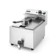 Friteuza electrica profesionala, Hendi Mastercook cu robinet scurgere ulei, Inox, 8 lt, 3500 W, temperatura reglabila pana la 195 gr C, termostat, 515x300x(H)345 mm