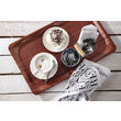 Tava servire, Hendi, din lemn armat laminat cu strat anti-alunecare, culoare mahon, 33x43 cm