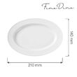 Platou oval Fine Dine Bianco, portelan, alb, 210x140 mm