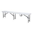 Banca de catering, cu pliere tip valiza, Hendi, Alb, structura metalica, blat polipropilena, interior/exterior, capacitate maxima de incarcare 200 kg, 1830x300x(H)430mm