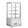 Vitrina rece pt prezentare, alba, 68 lt, interval temp 0-12 gr C, 170 W, 3 rafturi reglabile pe inaltime, ARKTIC by Hendi, 452x406x(H)891 mm, Clasa energetica C