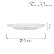 Чиния Fine Dine, Bianco, бяла, витрифициран порцелан, устойчивост на температура до 180 C, диаметър 210 mm