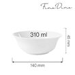 Bol Fine Dine, Bianco, Alb, portelan vitrificat, rezistenta la temeperaturi de pana la 180 C, 310 ml, diametru 140 mm