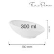 Наклонена чиния Fine Dine, Bianco, Бяла, витрифициран порцелан, устойчива на температура до 180 C, 300 ml, диаметър 180 mm