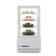 Vitrina rece pt prezentare, alba, 68 lt, interval temp 0-12 gr C, 170 W, 3 rafturi reglabile pe inaltime, ARKTIC by Hendi, 452x406x(H)891 mm, Clasa energetica C