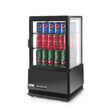 Vitrina rece pt prezentare, neagra, 58 lt, interval temp. 2-6 gr C, 170 W, 2 rafturi reglabile pe inaltime, ARKTIC by Hendi, 452x406x(H)816 mm, Clasa energetica C
