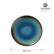 Farfurie Fine Dine, colectia Lazur, diametru 254 mm, portelan decorat manual