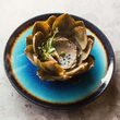 Farfurie Fine Dine, colectia Lazur, diametru 254 mm, portelan decorat manual