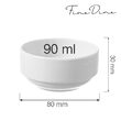 Купа за съхранение Fine Dine Bianco 90 мл, диаметър 80 мм, порцелан, бяла