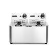 Friteuza electrica profesionala 2x4 lt, 2x3000W, inox, termostat 0-190 gr C, Hendi Blue LIne, 47x42x(H)33 cm