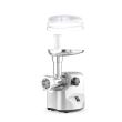 Masina de tocat carne, 2 discuri taiere incluse 4 si 7 mm, 3 accesorii umplere carnati 12, 15, 20 mm, Hendi 198, corp aluminiu, palnie fonta, 400W