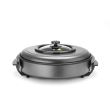 Tigaie electrica cu capac Hendi, aluminiu cu strat anti-aderent, vas interior 55x inaltime 6 cm, exterior 62x inaltime 19 cm, 230 V, 1600 W