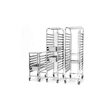 Carucior pentru debarasare tavi, cu roti, capacitate dubla 2 x 15 tavi GN 1/1 (530x325 mm), Hendi, compact, din inox, 798x610x(H)1710mm