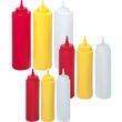 Sticla dispenser mustar/sosuri, Hendi, 0,20 lt, polietilena, galben, dopul igienic ajuta la protejarea sosului, 50x(H)185 mm