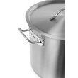 Oala cu capac, 71 Lit, 45 cm diametru x 45 cm inaltime, inox grosime 1 mm, gama Hendi Budget Line, potrivita si pt uz profesional