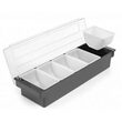 Cutie ingrediente bar / pizza, 5 compartimente, cu capac, 495x160x(H)100 mm, Hendi, plastic ABS