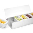 Cutie ingrediente bar / pizza, 5 compartimente, 375x140x(H)90 mm, capac transparent, Hendi