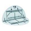 Masa pliabila tip valiza, pentru bucatarie sau bufet, 1500x(h)740 mm, blat polietilena, Hendi