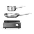 Set: Plita cu inductie 3500W + cratita + tigaie, HENDI, Negru, 220-240V/3500W, 320x395x(H)95mm