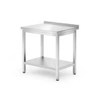 Masa de lucru de perete cu raft Budget Line - insurubat, adancime: 600 mm, HENDI, Budget Line, 800x600x(H)850mm