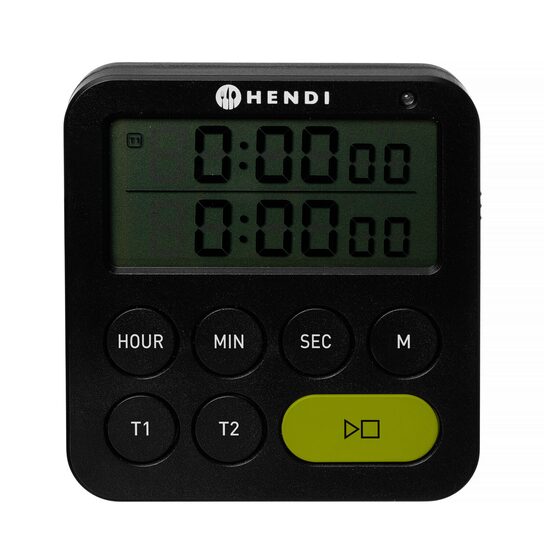 Temporizator dublu, HENDI, Negru, 82x20x(H)86mm