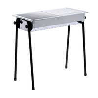 Gratar carbuni, Hendi Patio, inox, cu 2 gratare x 34.5x34.5 cm fiecare, dimensiuni exterioare 77x38x84 cm