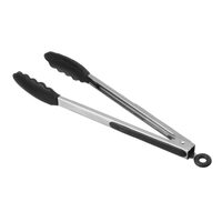 Cleste servire lungime 24 cm, inox, cu varf solicon rezistent la caldura, dispozitiv blocare, Hendi