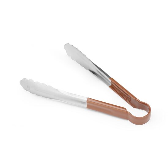 HACCP щипка за сервиране, кафява, (L)250 мм, PVC дръжка