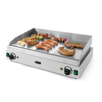 Gratar electric 2/3 neted, 1/3 striat Hendi Blue Line, 3500 W, 720x530x(H)250 mm, potrivit si pt uz profesional