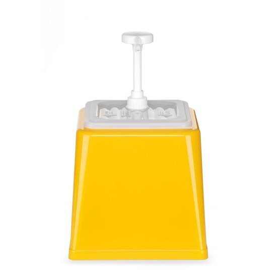 Dispenser de sos cu pompa,Hendi 2.5 L, galben, 230x210x(H)250 mm