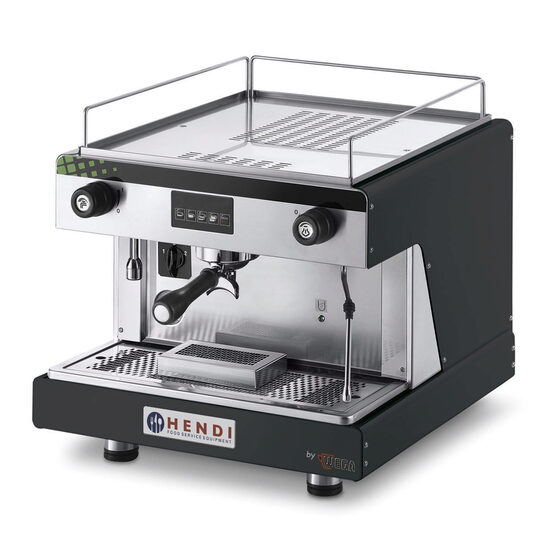 Професионална еспресо машина Hendi Top Line BY WEGA 2900 W Черна 530x555x(H)515 mm електронно управление програмиране до 4 кафета на група