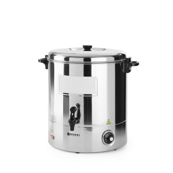 Бойлер за топли напитки 30 л, неръждаема стомана, термостат 0-100 gr C, 2200W, Hendi, 520x(H)500 mm, регулируема температура до 100 C, обръщащ се капак
