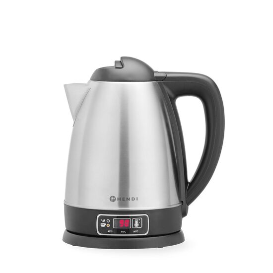 Безжична електрическа кана с контрол на температурата Hendi, 1.8L, 230V/1800W, 225x168x(H)288mm
