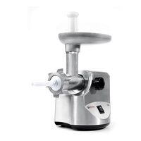 Masina de tocat carne, 2 discuri taiere incluse 4 si 7 mm, 3 accesorii umplere carnati 12, 15, 20 mm, Hendi 198, corp aluminiu, palnie fonta, 400W