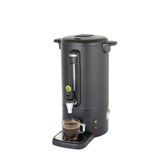 Percolator pentru bauturi fierbinti 7 litri, inox, negru mat, termostat 0-100 gr C, 1650 W, Concept Line Hendi, 307x330x(h)450 mm