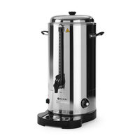 Percolator  Hendi bauturi calde cu pereti dubli 18 litri, termostat, 2400 W temperatura, ajustabila pana la 100 C, Inox, robinet anti-picurare