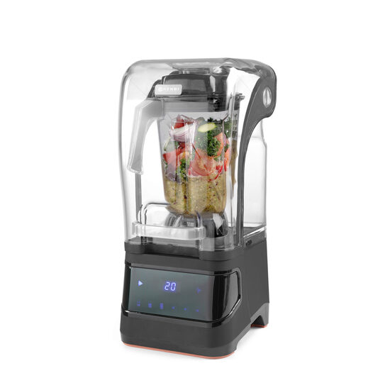 Blender profesional, capac protectie fonica, digital, cana policarbonat 2.5 lt, Hendi, viteza max 24800 rpm, 252x258x(H)547 mm