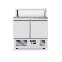 Masa refrigerata pentru pizza cu top granit, ARKTIC by Hendi, camera racire cu usi duble, display cu 5 tavi GN 1/6, interval temperatura 2/10 gr C