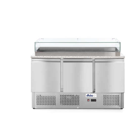 Masa pizza profesionala, cu 3 usi 380 L inox, ARKTIC by Hendi interval temperatura -2/+8 gr C 310 W 1365x700x(H)1120 mm