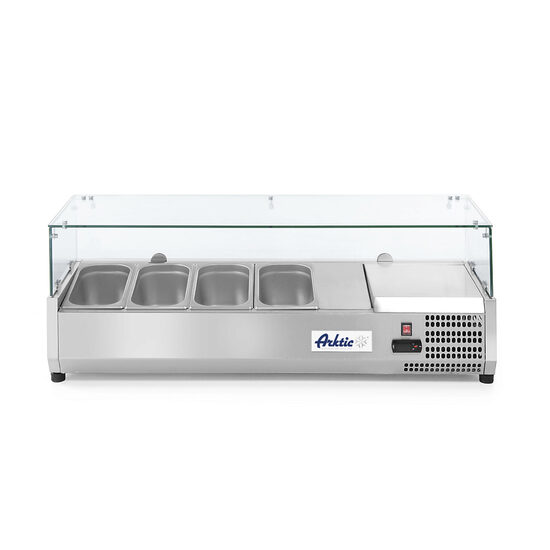 Vitrina prezentare Hendi, interval temp. -2/8?C, 180W, corp inox, ARKTIC by Hendi, 1205x395x(H)430, 4 vase  GN 1/3