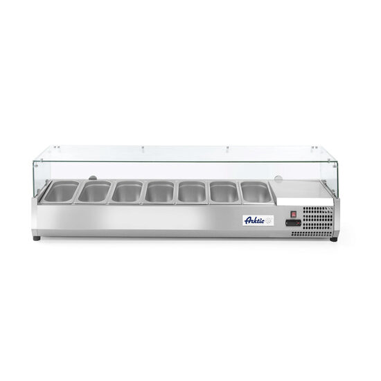 Vitrina prezentare Hendi, interval temp. -2/8?C, 180W, corp inox, ARKTIC by Hendi, 1605x395x(H)430 mm, 7 vase  GN 1/3