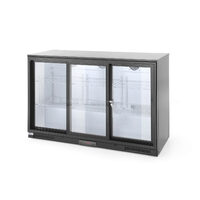 Vitrina frigorifica de prezentare 3 usi glisante interval temperatura 2/10?C, 300 W, corp inox, ARKTIC by Hendi, 1335x500x(h)900 mm 338 Litri, Clasa energetica E