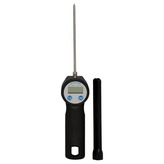 Termometru bucatarie digital, rezistent la apa, interval masurare -50/+300 gr C, gradatie 0,1 gr C, sonda inox 12 cm, capac protectie, 5x(H)29 cm, Hendi