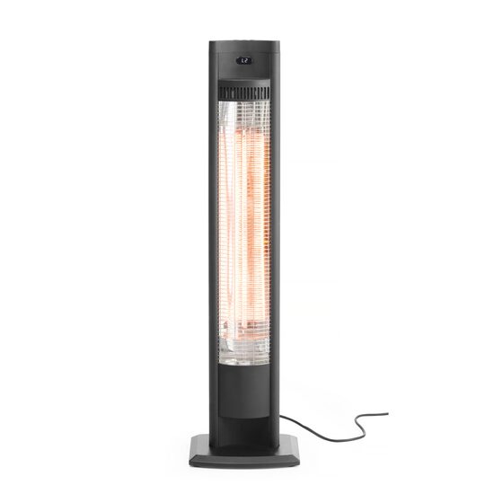 Radiator cu infrarosu Tornado, negru, 220-240V/2000W, 130x90x(H)900 mm