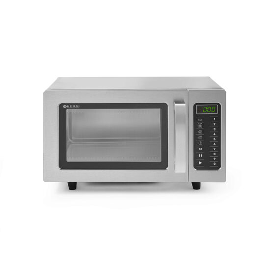 Cuptor microunde profesional, programabil, 25 lt, digital, corp inox, putere iesire 1000W, memorie 100 programe, Hendi, potrivit si pt uz profesional