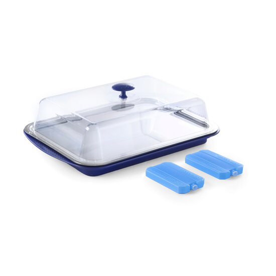 Tava dreptunghiulara cu 2 elementi racire, Hendi, cu capac, 43x29x(H)15 mm