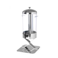 Dispenser profesional pentru suc 5 litri, sistem racire cu cuburi gheata, corp inox, cuva policarbonat, robinet anti-picurare, Hendi, 28x22x(H)51 cm