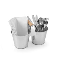 Set rustic tacamuri si servetele, Hendi, tip galeata, 250x125x(H)155, otel galvanizat