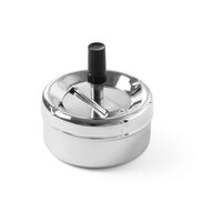 Scrumiera cu buton pentru golire, Hendi, cromata, diametru 90 mm x 45 mm (H)