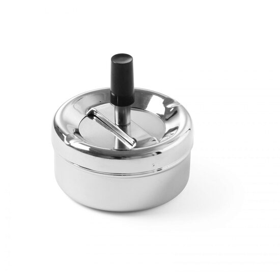 Scrumiera cu buton pentru golire, Hendi, cromata, diametru 90 mm x 45 mm (H)